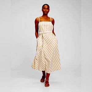 Gap Midi Striped Patchwork Cotton Dress Medium M with Pockets!!!!